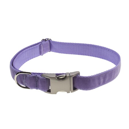 Fly Free Zone Velvet Lavender Dog Collar - Adjusts 18-28 in. - Large FL2650351